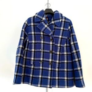Marc by Marc Jacobs Blue Plaid Wool Coat XS